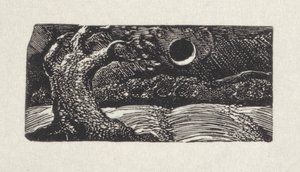 または吹く風または花の生えた生け垣のパス、1821年（木の彫刻） 作： William Blake